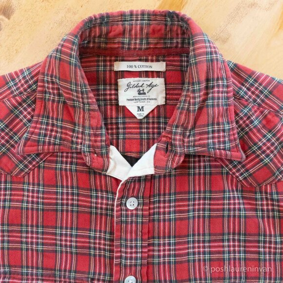 Gilded Age Men's Classic Plaid Shirt – 100% Cotton – US Medium - Picture 2 of 8